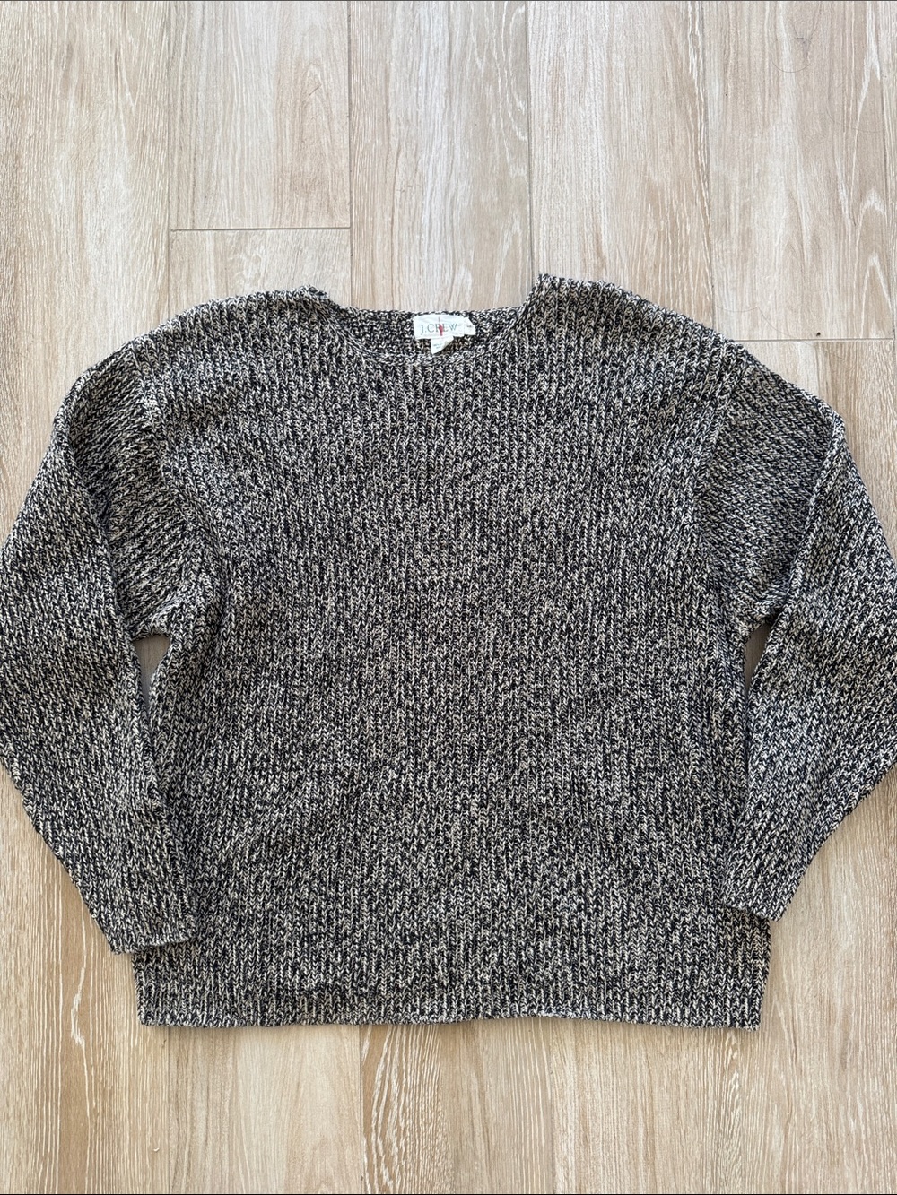 J. Crew Vintage Cable Knit Sweater L Black Cream